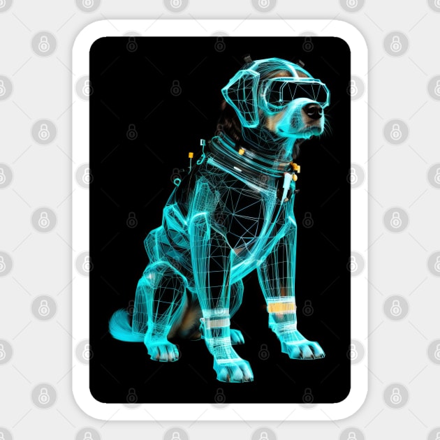 a dog wearing a hologram Sticker by Alekxemko